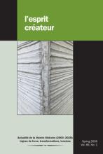 l'esprit créateur cover Volume 66, Number 1, Spring 2026